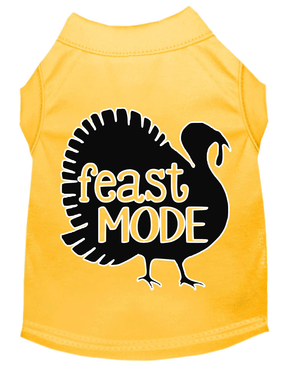 Feast Mode Screen Print Dog Shirt Yellow XL